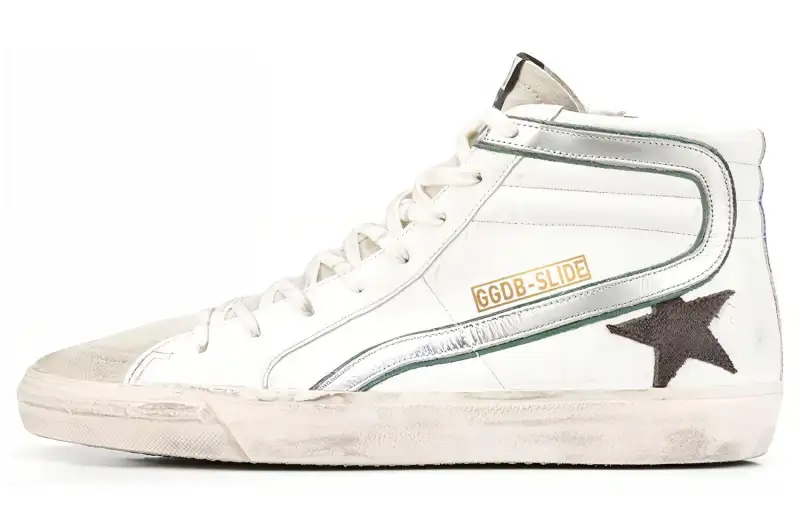 Golden Goose Slide Stylish Skateboarding Shoes Men's White