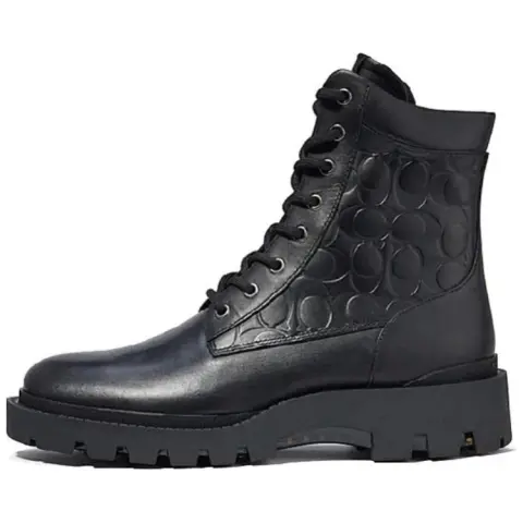 COACH CitySole Leather Ankle Boots Men's Black