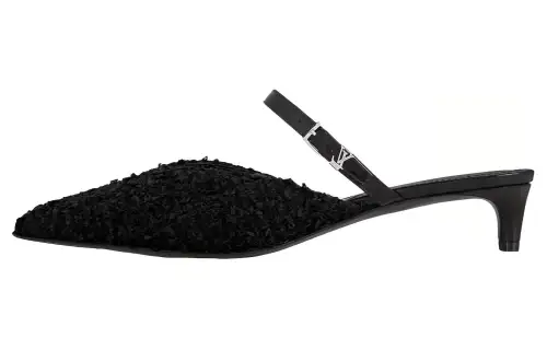 LOUIS VUITTON Closed Toe Slippers 3.5cm Women's Black