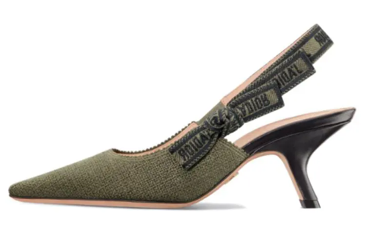 DIOR J'Adior Fabric Slim Heel High Heels 6.5cm Women's Green