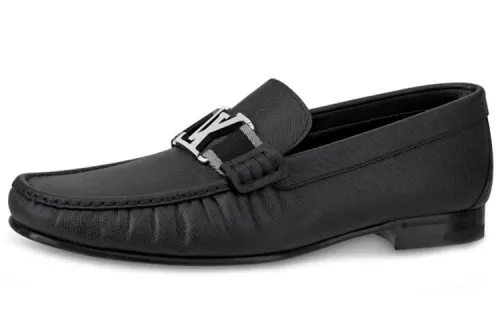 LOUIS VUITTON Montaigne Loafers Casual Shoes Men's Black