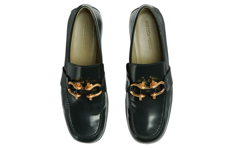 Женские туфли Bottega Veneta Monsieur (темно-зеленые) — фото 4