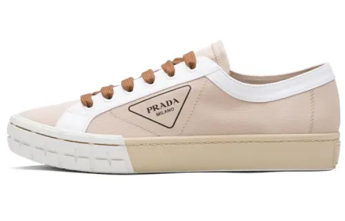PRADA Gabardine Athletic Shoes Skateboard Shoes Men's Ecru