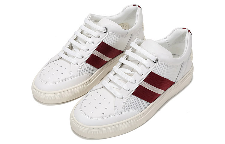 BALLY Textile, Leather Stripes Low top Casual Sports Skateboard Shoes Men's
