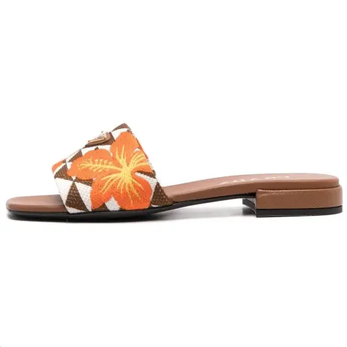 PRADA Slide Slippers Women's Brown