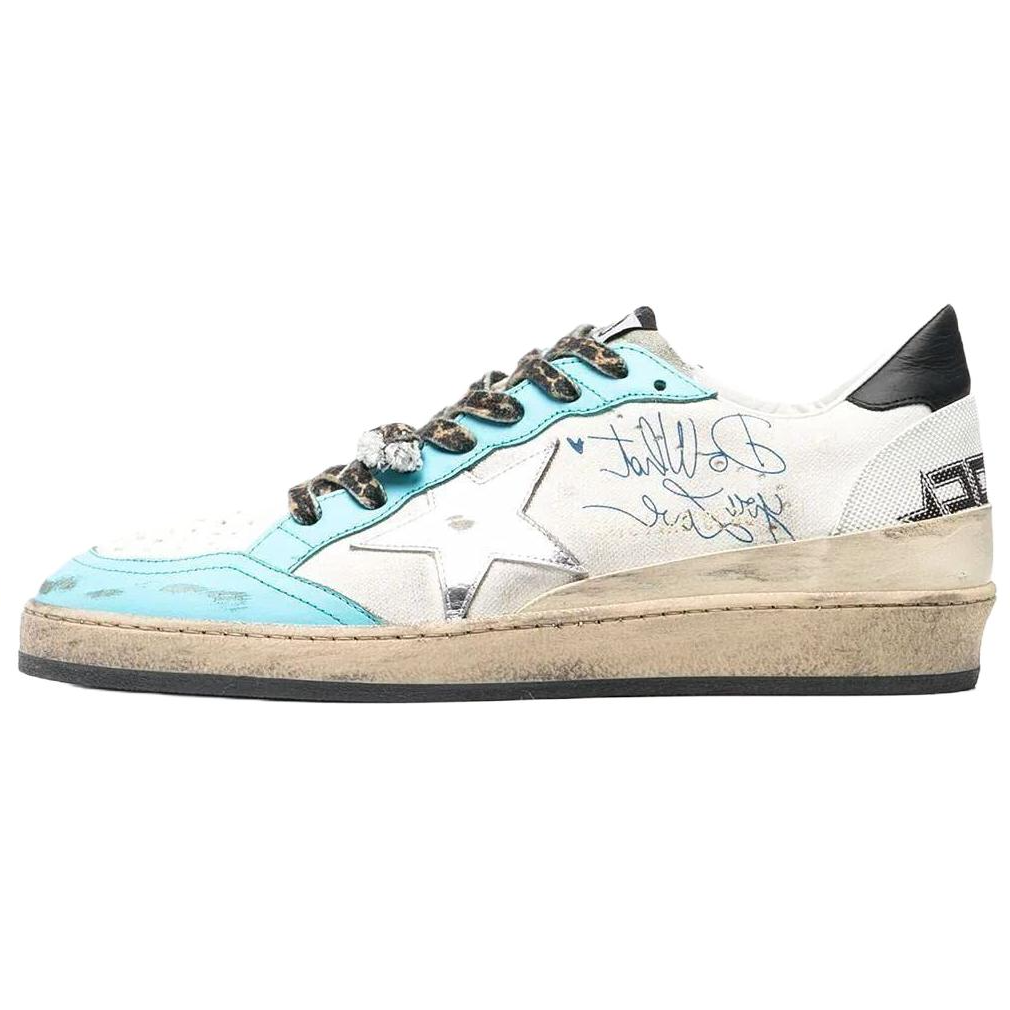 Мужские кеды Golden Goose Super-Star (бело-голубые)