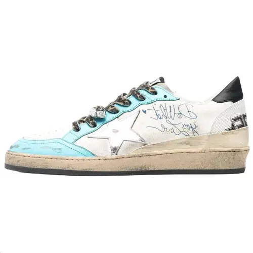 Golden Goose Super Star Low top Stylish Skateboarding Shoes Men's White Blue
