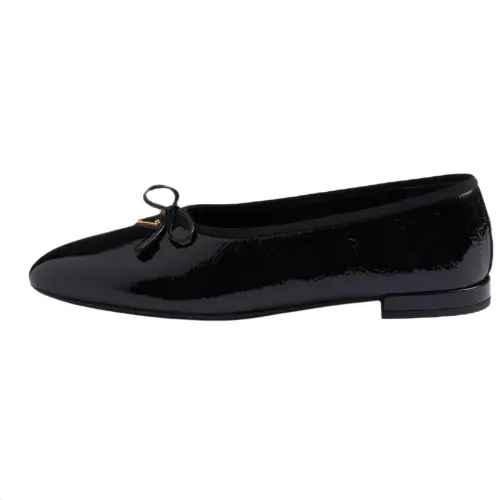 PRADA Patent Leather Casual Shoes Women's Black