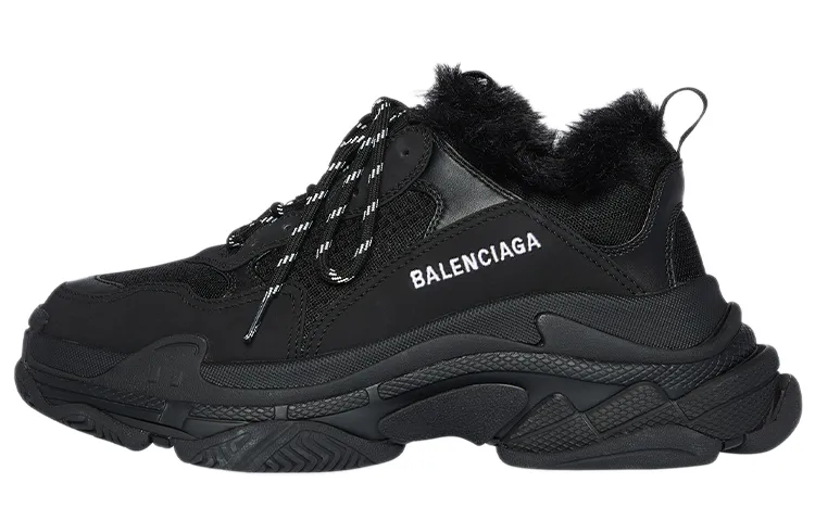 Balenciaga Triple S Fashion Low top Chunky Sneakers Women's Black
