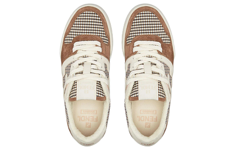 FENDI Match Low Top 'Cream Brown Houndstooth' Women's