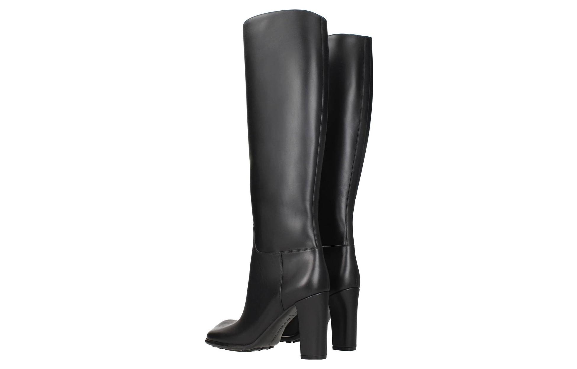Bottega Veneta Storm Fashion Knee High Boots 9cm Women's Black