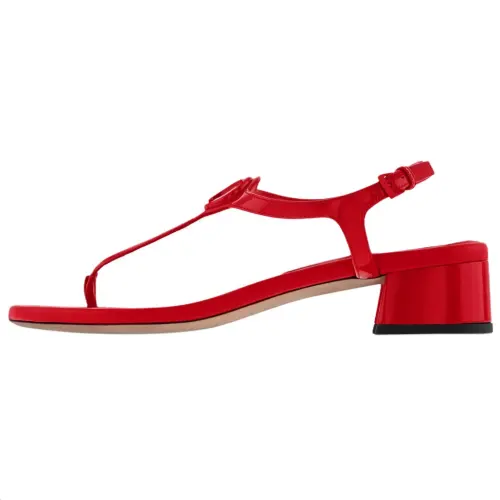LOUIS VUITTON Sunkiss One Strap Sandals 3.5cm Women's Red