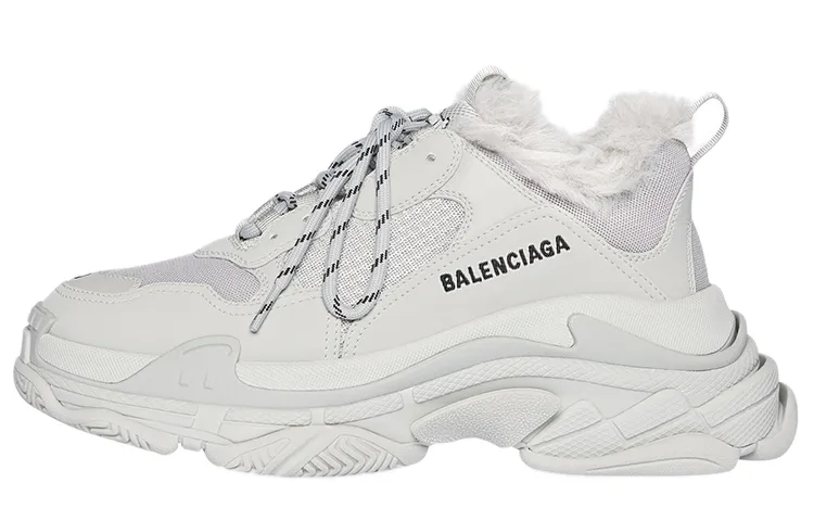 Balenciaga Triple S Fake Fur Grey Women's