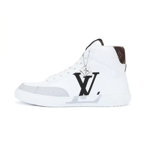 LOUIS VUITTON Charlie Monogram Unise Casual High top Stylish Skateboarding Shoes Men's White Black
