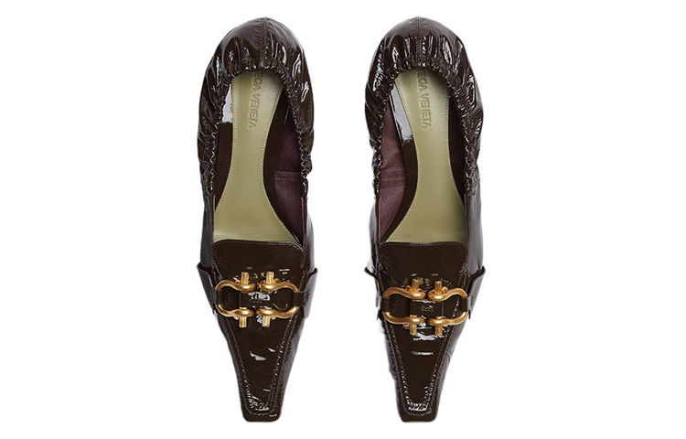 Женские туфли Bottega Veneta Madame (темно-коричневые) — фото 4