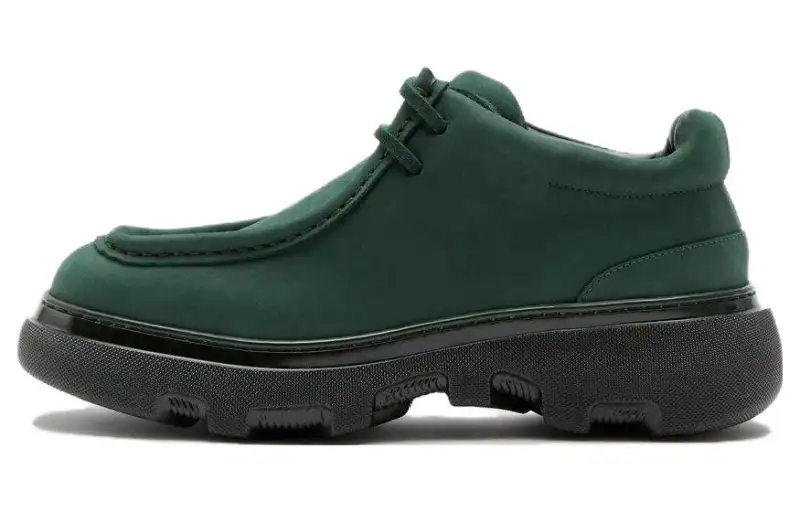 Burberry CREEPER Leather Low top Casual Shoes Women's Vine Color