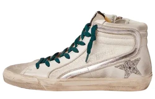 Golden Goose Slide Sports Skateboard Shoes Women's White Distressed