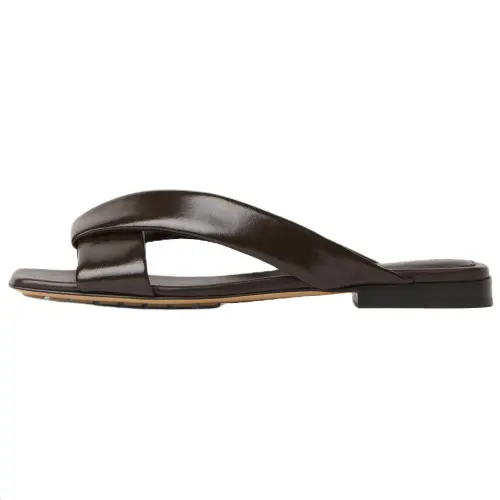 Bottega Veneta Quiet Slide Slippers Women's Chocolate Brown