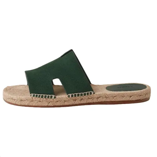 HERMES Antigua Slide Slippers Men's Dark Green
