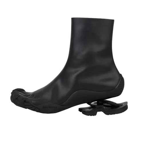 Balenciaga Cow Split Leather Ankle Boots Men's Black