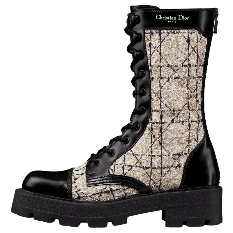 DIOR D Unit Cow Leather Ankle Boots Women's Black