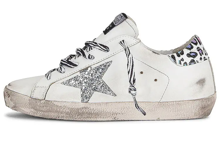 Golden Goose Super Star Skateboard Shoes Women's Low Top White Silver