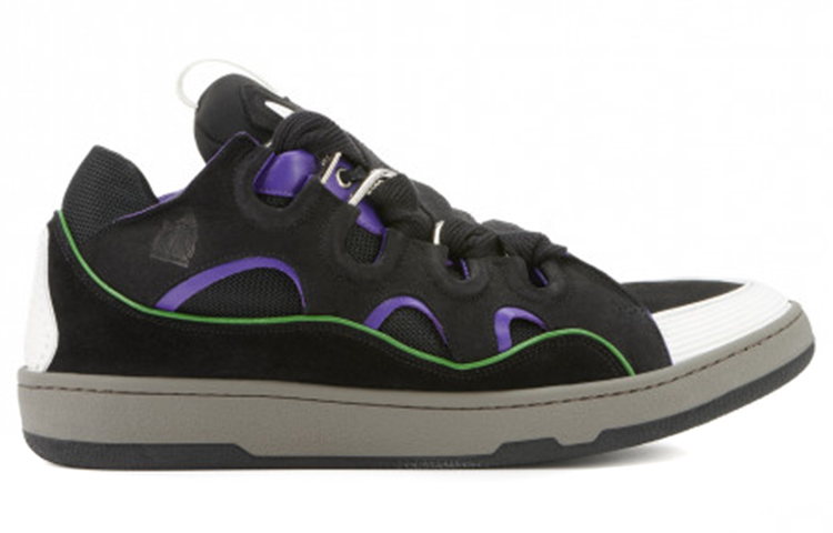 Lanvin Leather Curb Black Purple