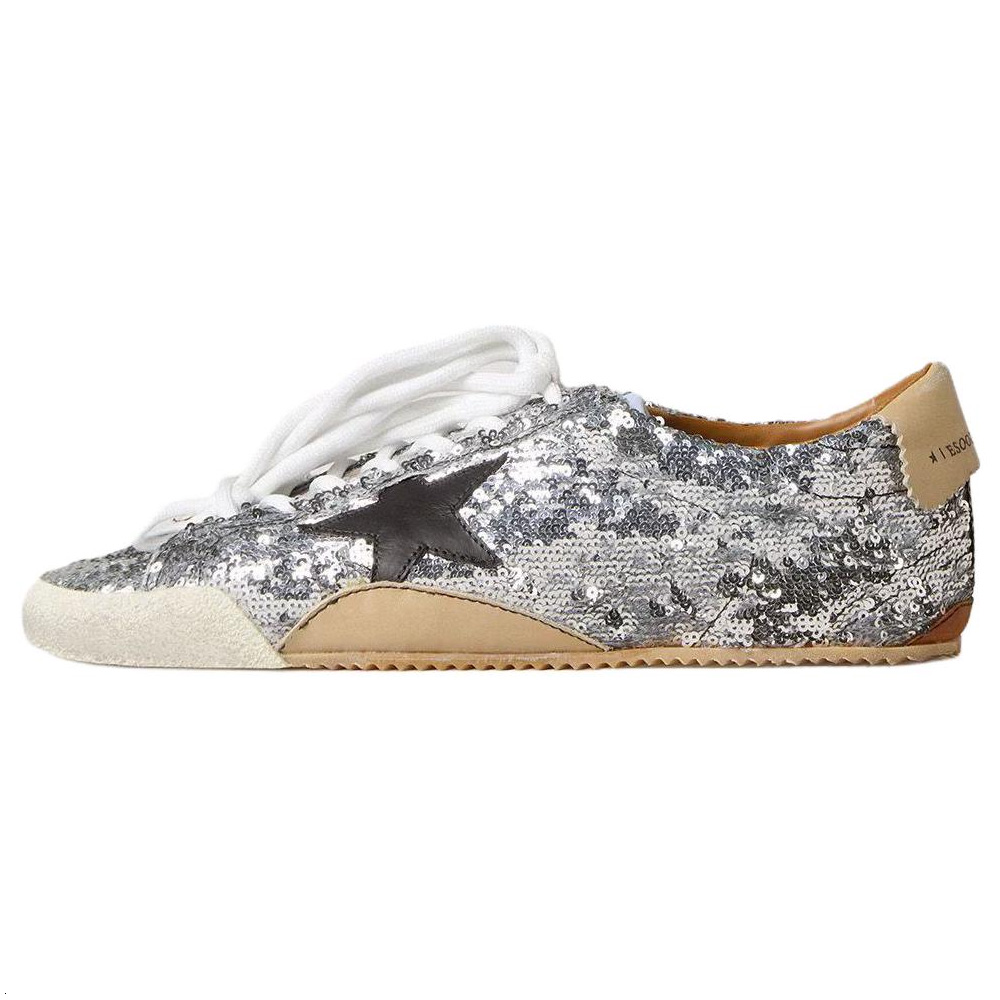 Кроссовки Golden Goose True-Star (серебристо-черные)