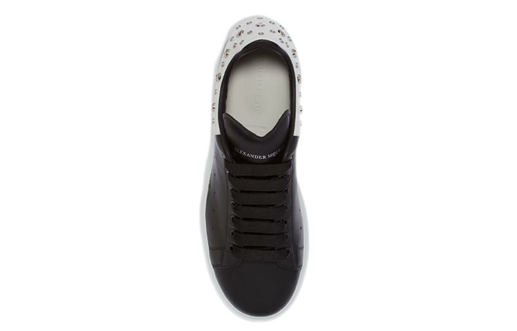 Мужские кеды Alexander McQueen Oversized Sneaker (черно-белые) — фото 5