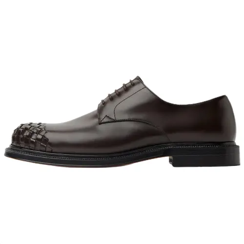 Bottega Veneta Intrecciato James Leather Casual Leather Shoes Men's Brown