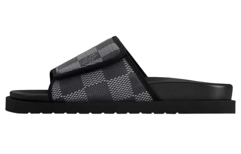 LOUIS VUITTON Miami Slide Slippers Men's Black