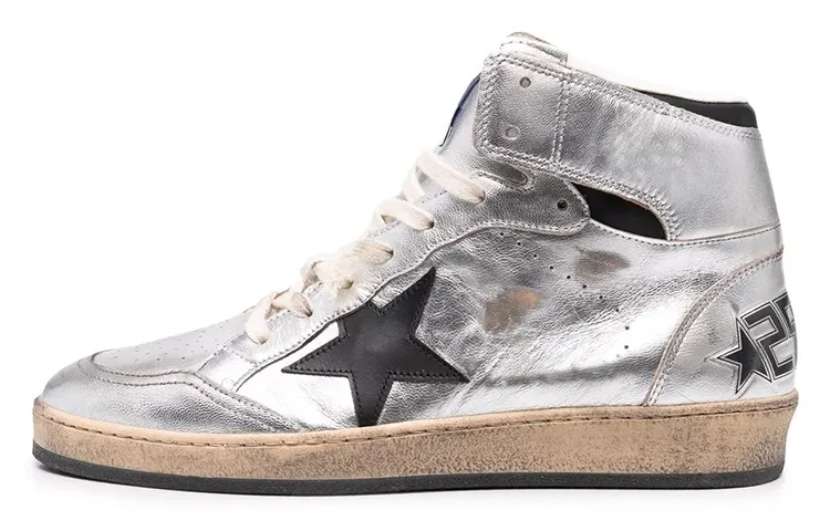 Golden Goose Sky Star Stylish Skateboarding Shoes Women's Silver