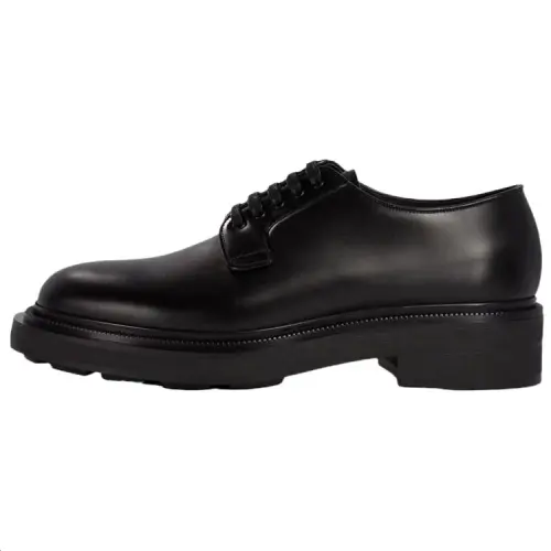 PRADA Casual Leather Shoes Men's Low Top Black