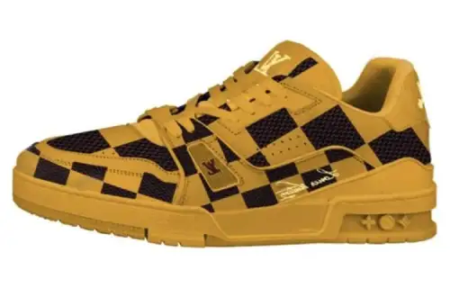 LOUIS VUITTON LV Trainer Sneaker Damier Pop Yellow