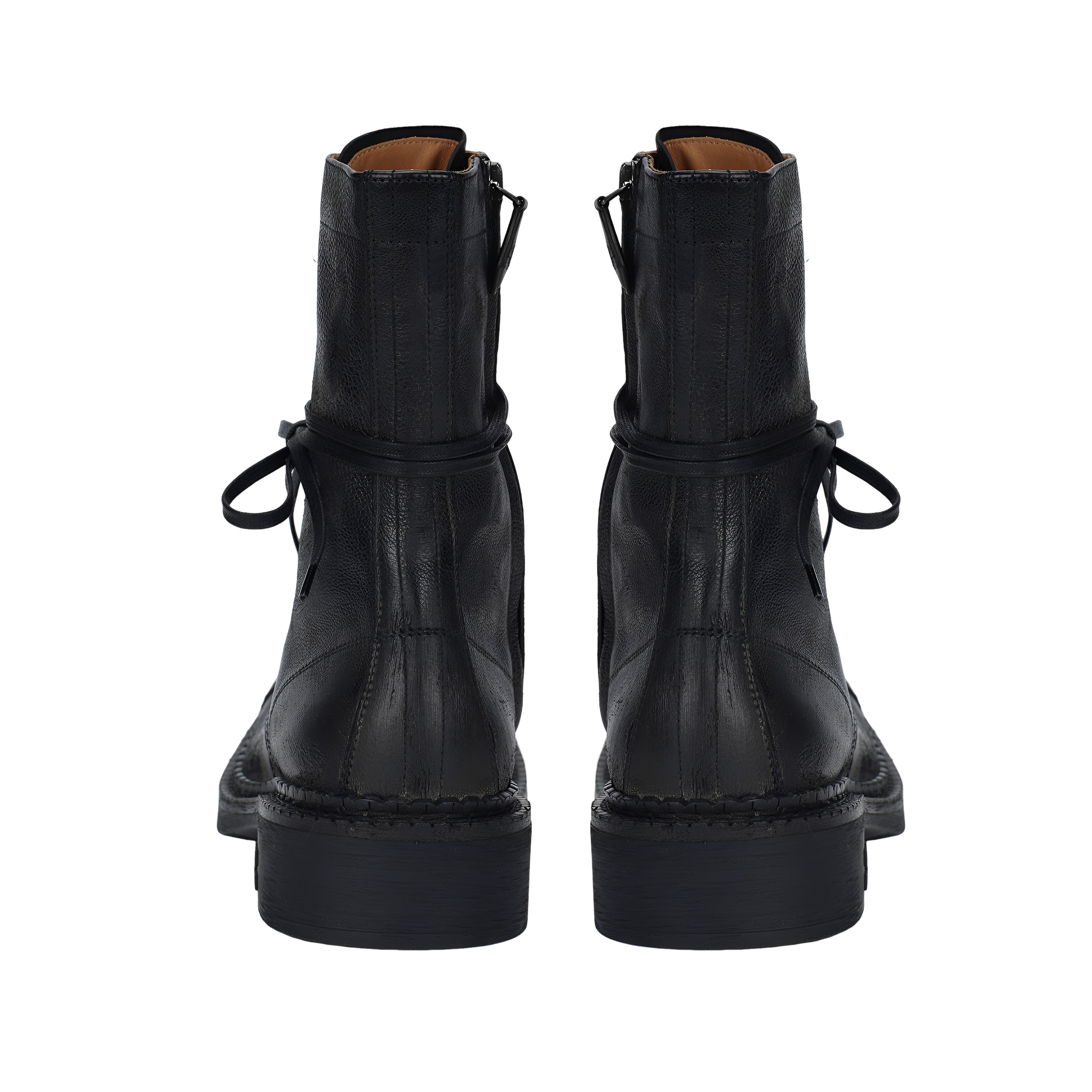 MIU MIU FW24 Leather Ankle Boots Women's Black