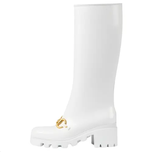 Gucci Wmns Horsebit Knee-High Boot 'White' Women's