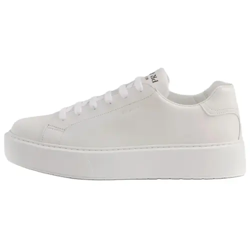 PRADA Leather Low top Skateboard Shoes 4.5cm Men's White