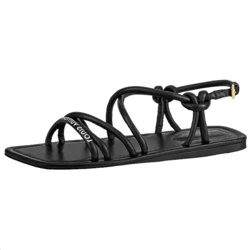 LOUIS VUITTON Nova One Strap Sandals Women's Black