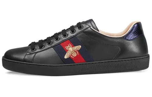 GUCCI Ace Embroidered Sneakers Black Bee