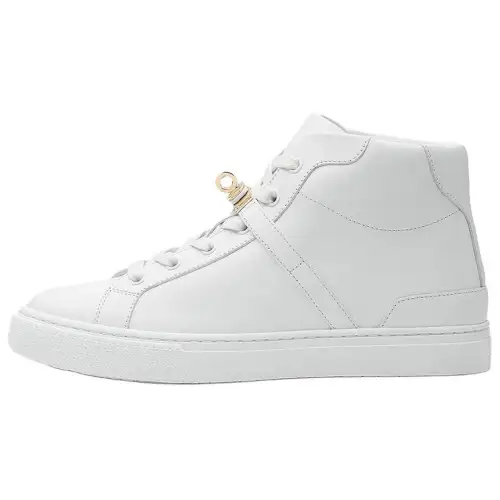 HERMES Daydream Cow Leather High top Stylish Skateboarding Shoes Women's White