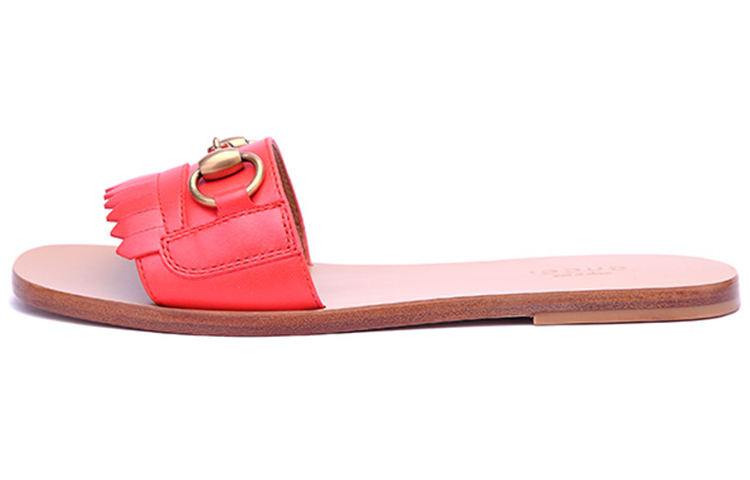 Женские сабо Gucci Horsebit Mules (красные)