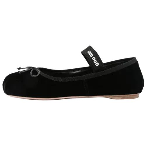 MIU MIU Flat Mary Jane Shoes Women's Black