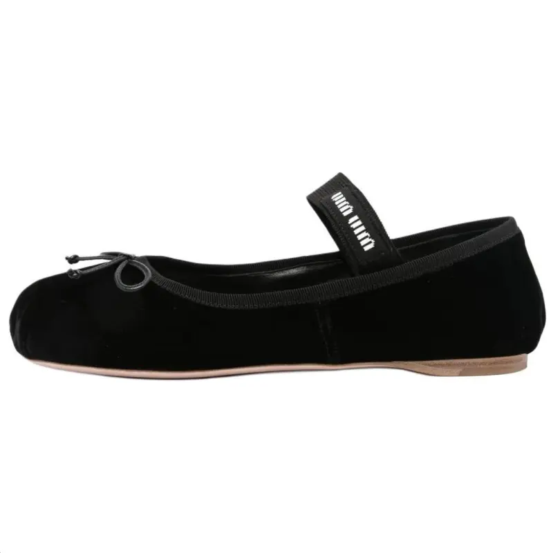 MIU MIU Flat Mary Jane Shoes Women's Black