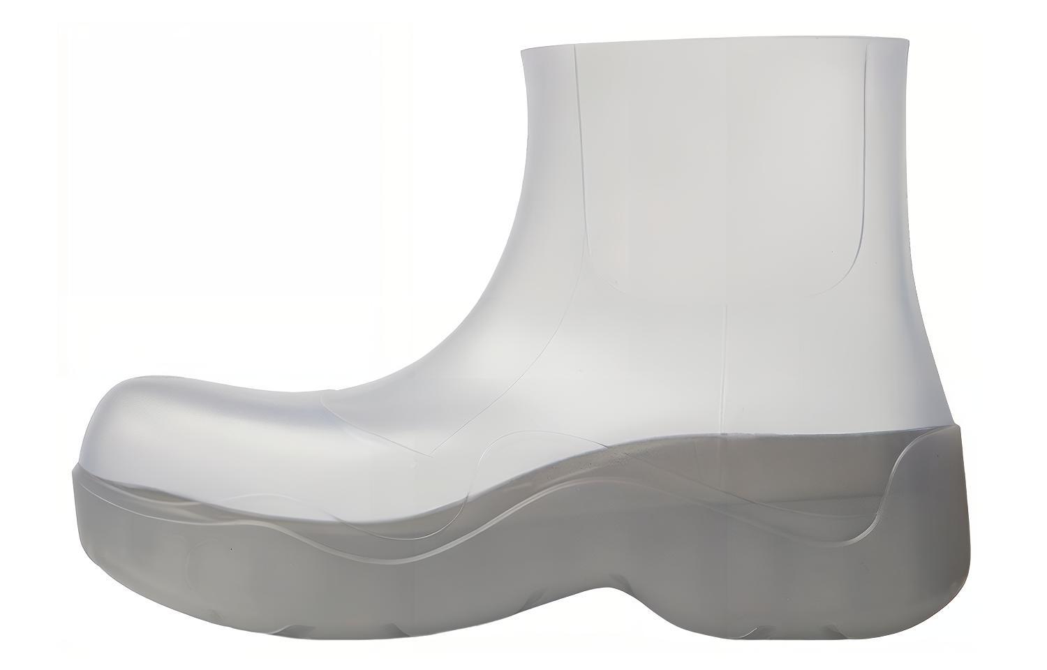 Bottega Veneta Puddle Rain Boots Rubber Fashion Ankle Boots 5.5cm Women's Silver Gray