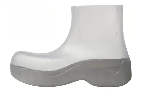 Bottega Veneta Puddle Rain Boots Rubber Fashion Ankle Boots 5.5cm Women's Silver Gray