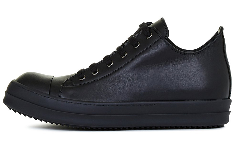 RICK OWENS/RO Tecuatl Cow Leather Low top Stylish Skateboarding Shoes Men's Black