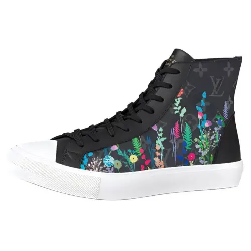 LOUIS VUITTON Tattoo Ankle Sneakers 'Black Monogram With Garden'
