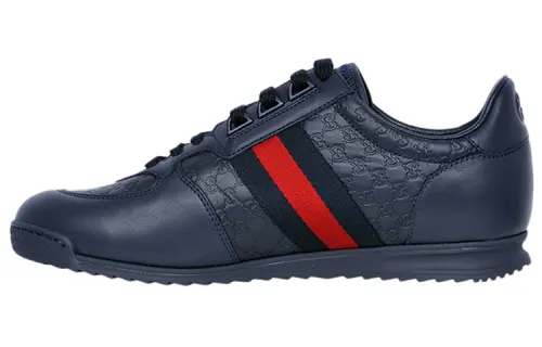 Gucci Leather Web Sneaker 'Blue'