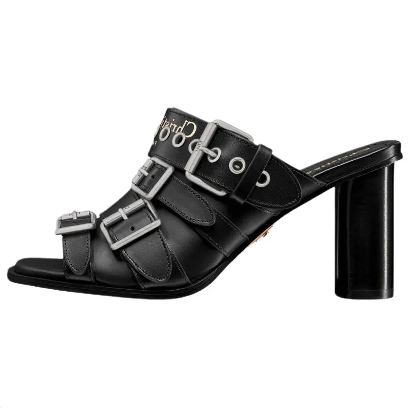 DIOR Slide Slippers 8cm Women's Black