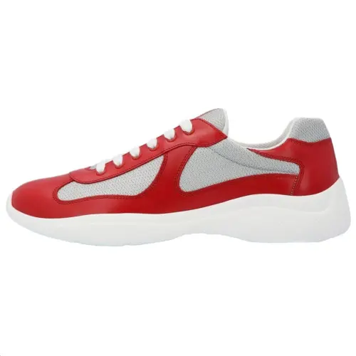 PRADA America's Cup Cow Leather Low top Casual Shoes Men's Red